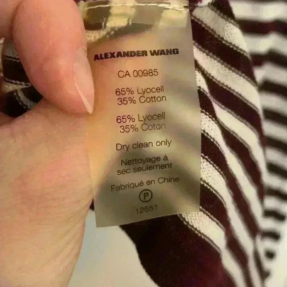 T by Alexander Wang Striped Sweater, burgundy and white, womens size M - Picture 9 of 9
